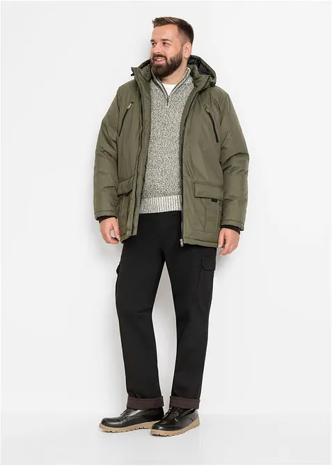 Regular fit stretch cargo thermobroek, straight, bonprix