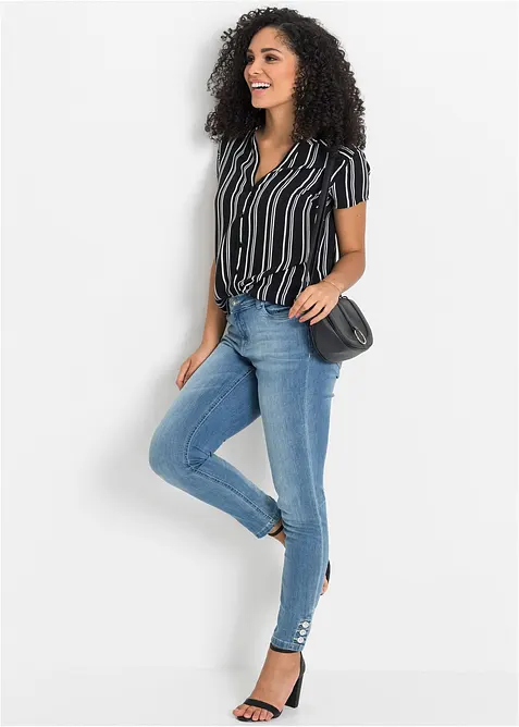 Blouse van viscose met korte mouwen, bonprix