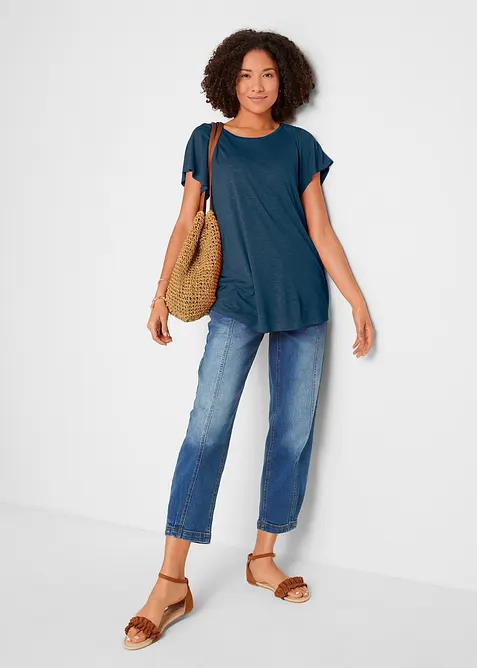 Shirt van slub garen met vleugelmouwen, bonprix