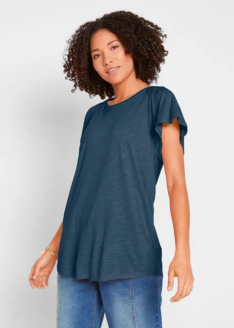 Shirt van slub garen met vleugelmouwen, bonprix