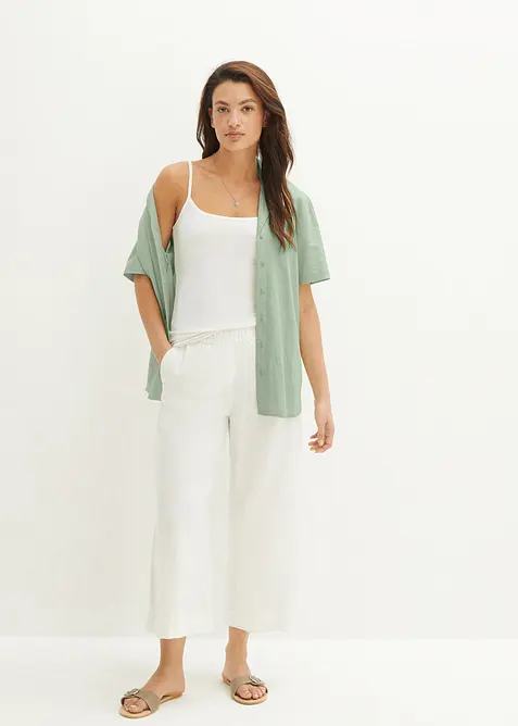 Culotte met linnen, tot op de kuit, bonprix