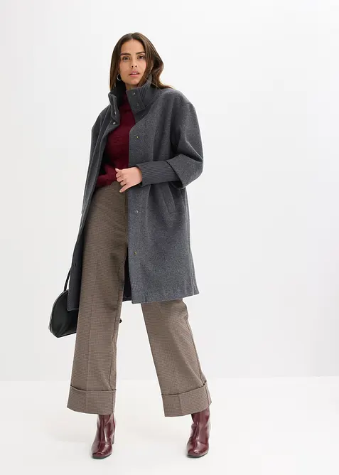 Korte coat in wollen look, bonprix