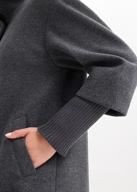 Korte coat in wollen look, bonprix