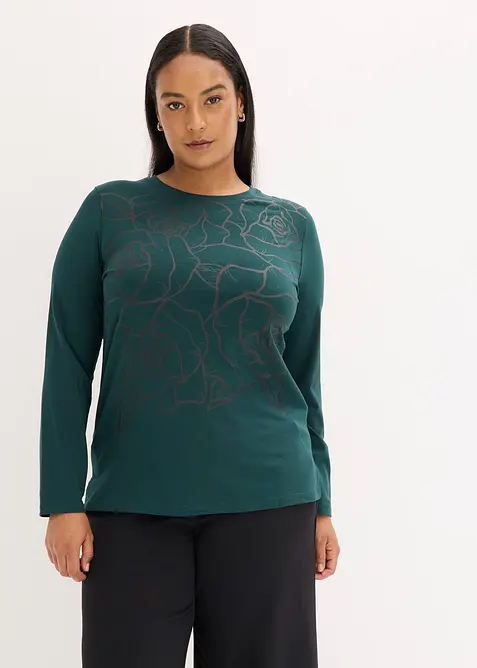 Longsleeve met rozenprint, bonprix