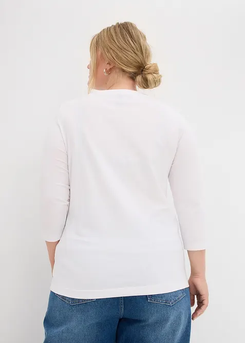 Shirt met 3/4 mouwen van biologisch katoen, bonprix