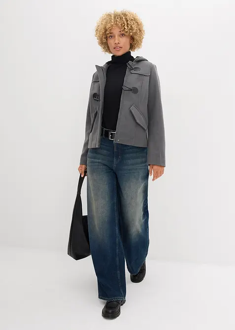 Houtje touwtje jas in wollen look, bonprix