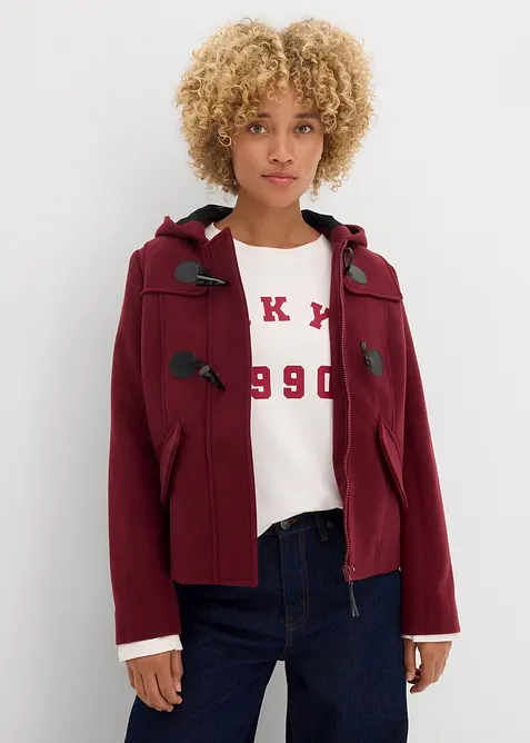 Houtje touwtje jas in wollen look, bonprix