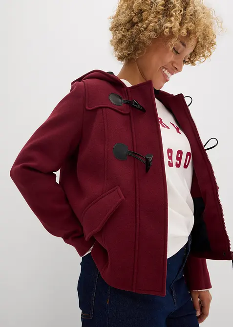 Houtje touwtje jas in wollen look, bonprix