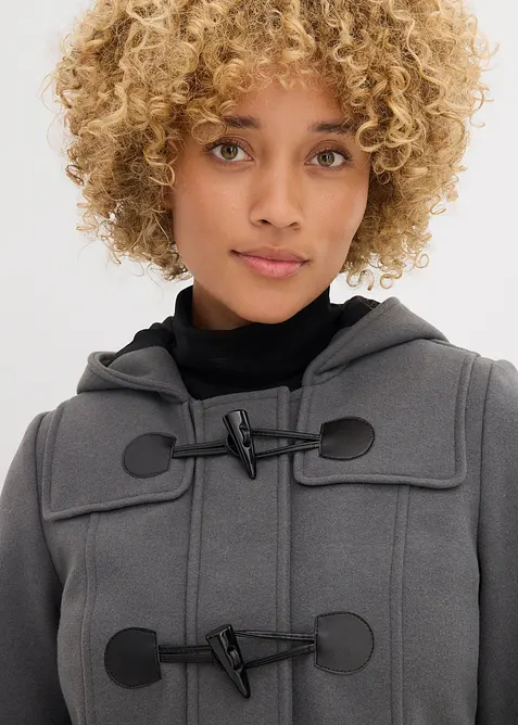 Houtje touwtje jas in wollen look, bonprix