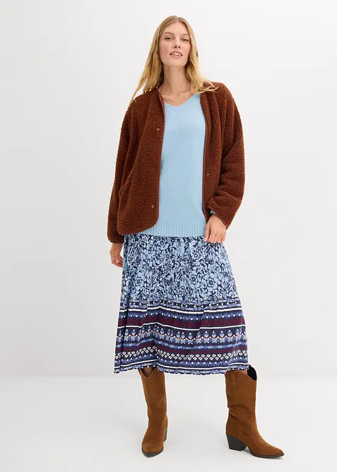 Fijngebreide trui met ballonmouwen, bonprix