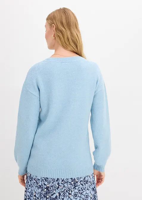 Fijngebreide trui met ballonmouwen, bonprix