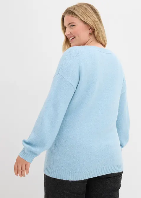 Fijngebreide trui met ballonmouwen, bonprix
