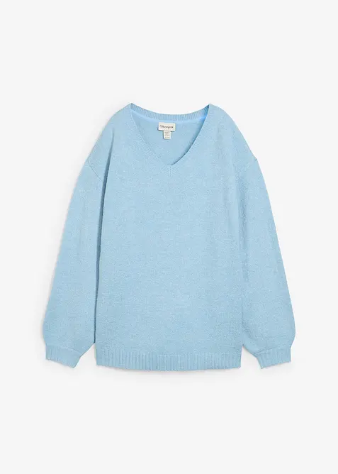 Fijngebreide trui met ballonmouwen, bonprix