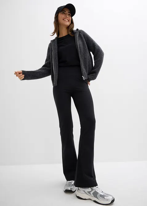 Flared broek van biologisch katoen met stretch, bonprix