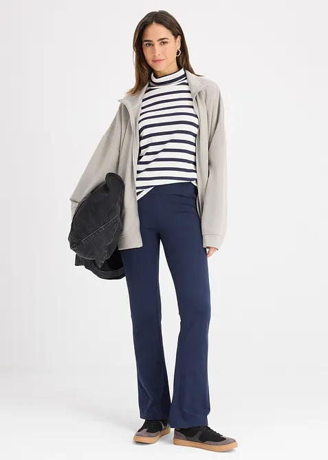 Flared broek van biologisch katoen met stretch, bonprix