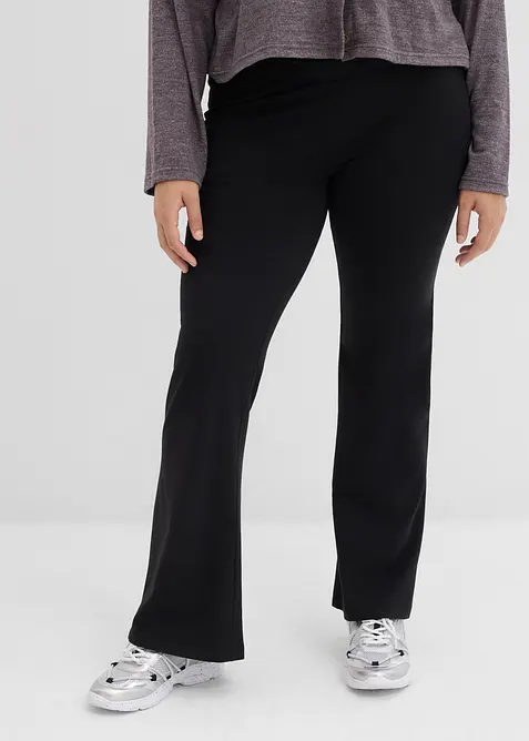 Flared broek van biologisch katoen met stretch, bonprix