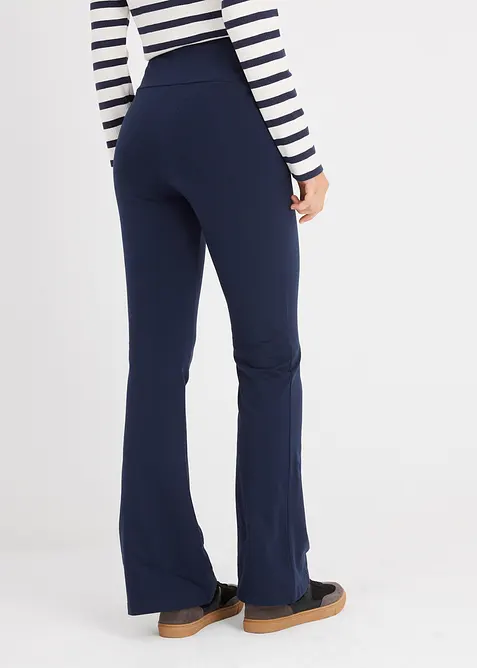 Flared broek van biologisch katoen met stretch, bonprix