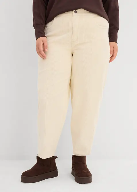 Corduroy broek in barrel model, bonprix