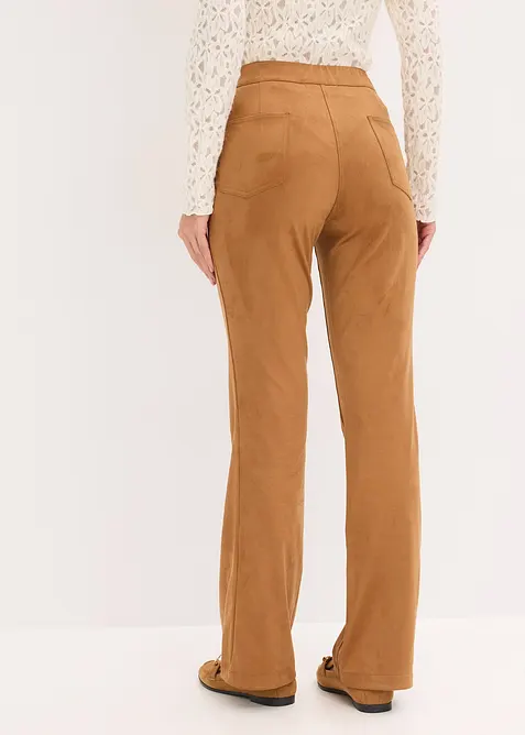 Flared broek van imitatiesuède, bonprix