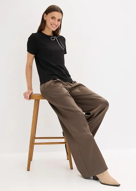 Shirt met strassapplicatie, bonprix