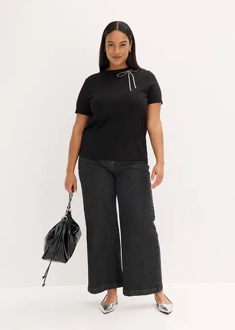 Shirt met strassapplicatie, bonprix