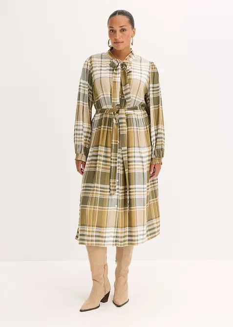 Midi jurk met strik, bonprix