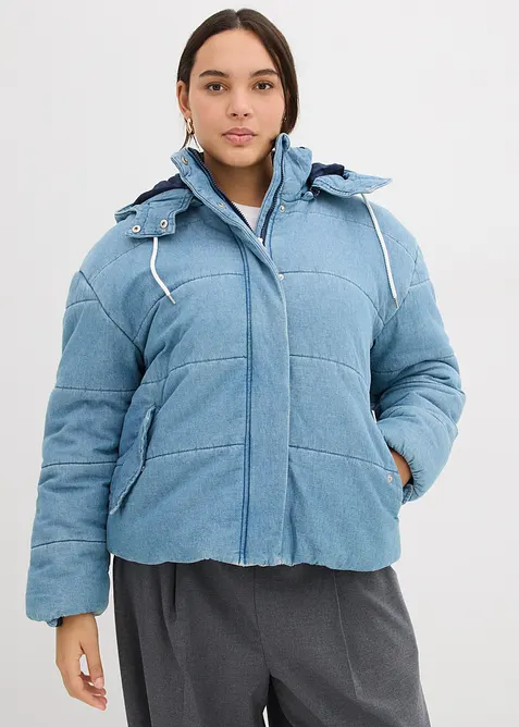 Gewatteerde jas van denim, bonprix