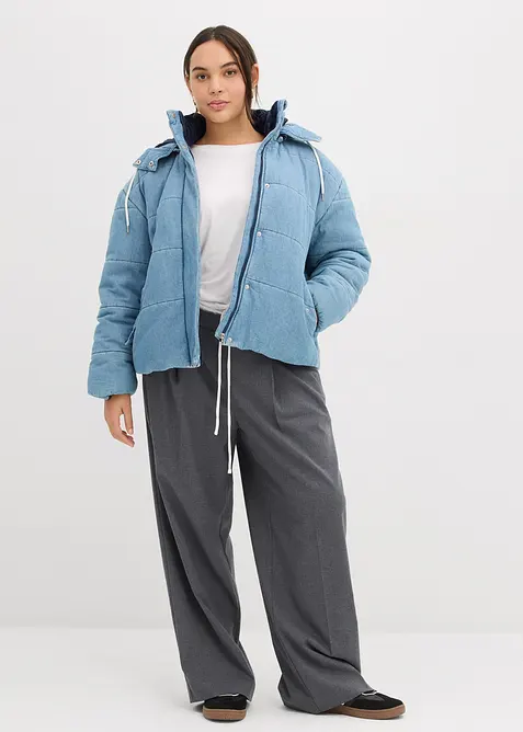 Gewatteerde jas van denim, bonprix