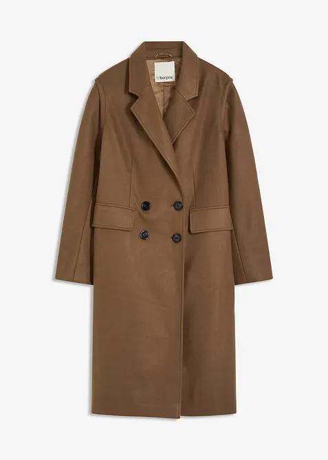 Donzige lange jas met afneembare mouwen, bonprix