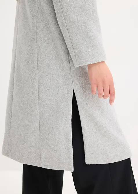 Donzige lange jas met afneembare mouwen, bonprix