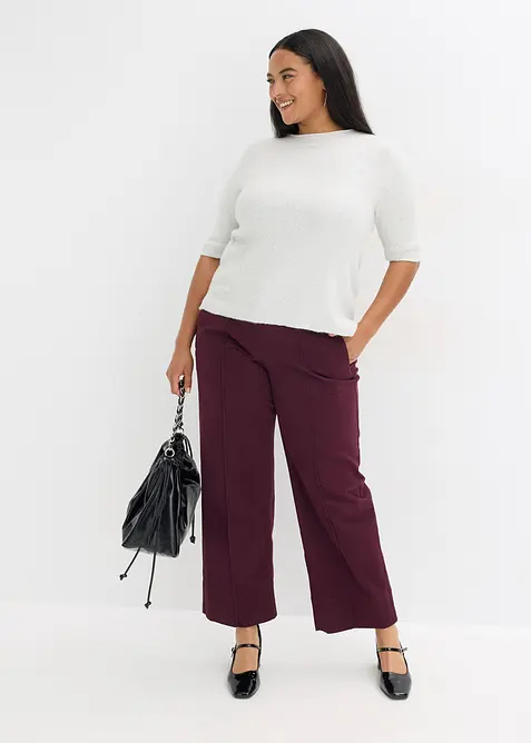 Trui met halflange mouwen, pailletten en glanzend garen, bonprix