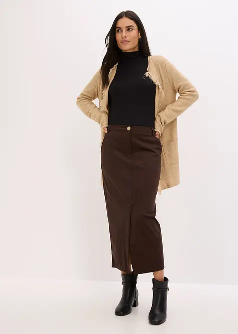 Kort gebreid vest met pailletten en glanzend garen, bonprix