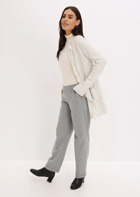 Kort gebreid vest met pailletten en glanzend garen, bonprix