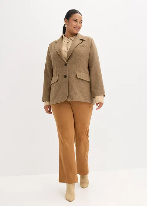 Blazer met  visgraatpatroon en wol, bonprix