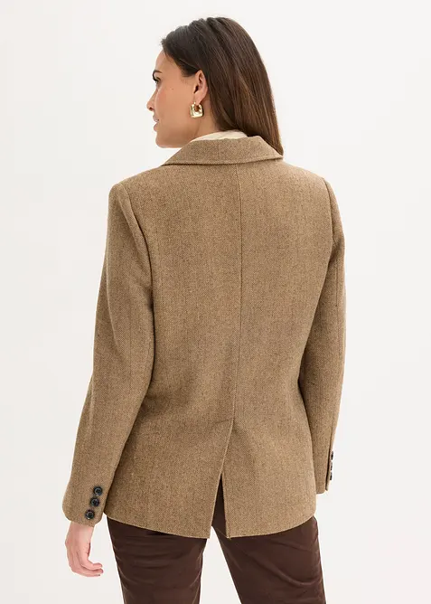 Blazer met  visgraatpatroon en wol, bonprix