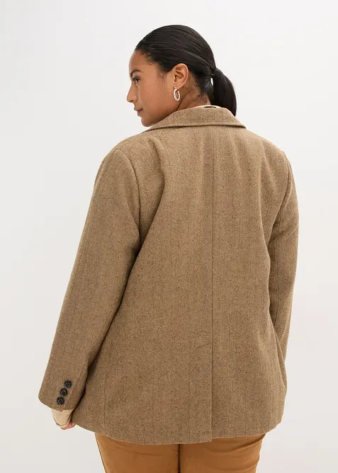 Blazer met  visgraatpatroon en wol, bonprix