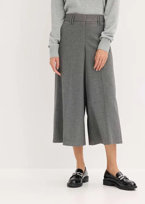 Broek met visgraatpatroon in wollook, bonprix