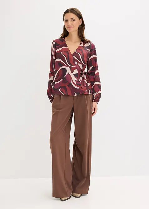 Wikkelblouse van soepelvallend satijn, bonprix