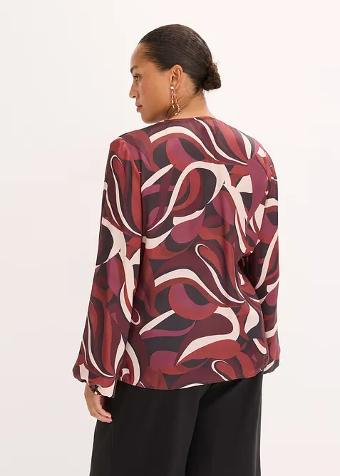 Wikkelblouse van soepelvallend satijn, bonprix