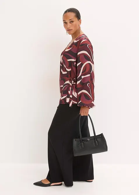 Wikkelblouse van soepelvallend satijn, bonprix