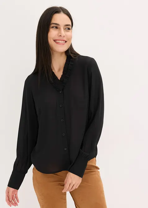 Chiffon blouse met ruches, bonprix