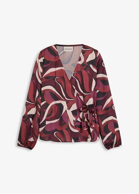 Wikkelblouse van soepelvallend satijn, bonprix