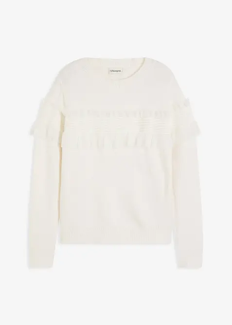 Trui met volants, bonprix