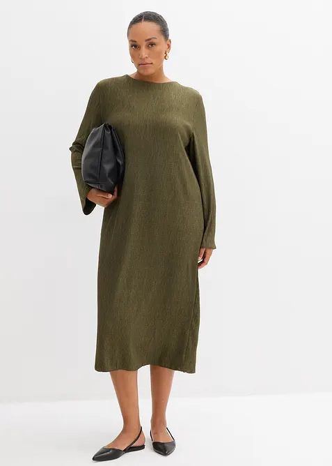 Midi jurk van gestructureerde crinkle, bonprix