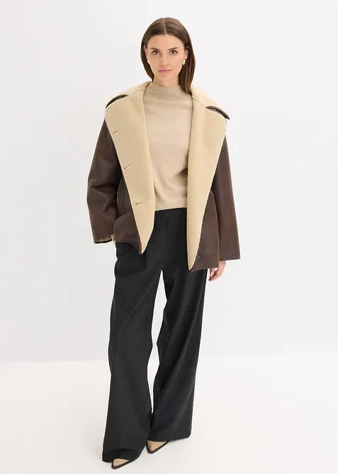 Jas van imitatielamsleer, bonprix