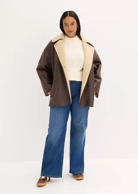 Jas van imitatielamsleer, bonprix