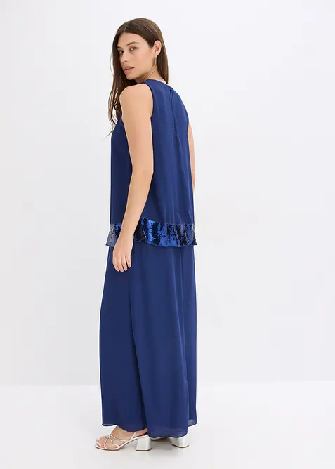 Maxi jurk van fijne georgette met pailletten, bonprix