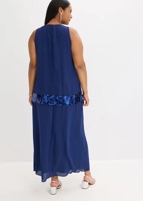 Maxi jurk van fijne georgette met pailletten, bonprix