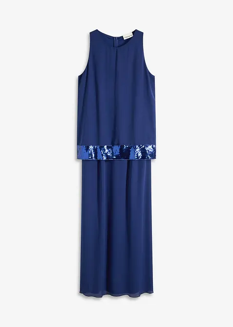 Maxi jurk van fijne georgette met pailletten, bonprix