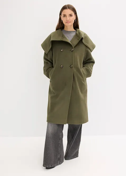 Jas in wollook met wijde kraag, bonprix